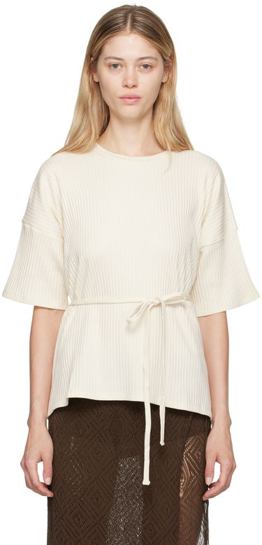 Sveter Baserange Baserange Shaw Tie-Waist T-Shirt Biela | FSHT-RIB-000, 0