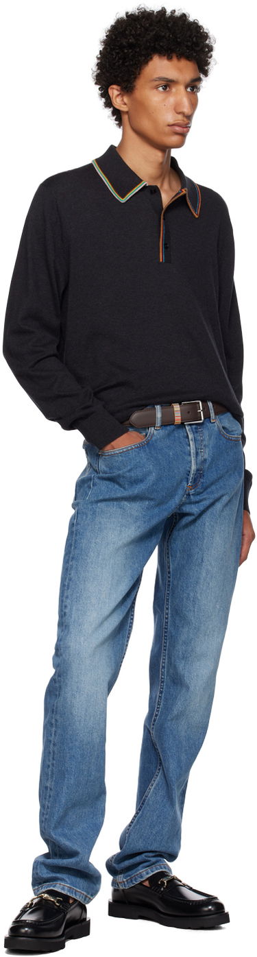 Opasok Paul Smith Paul Smith Signature Stripe Keeper Leather Belt Čierna | M1A-4950-BMULKE-66, 4
