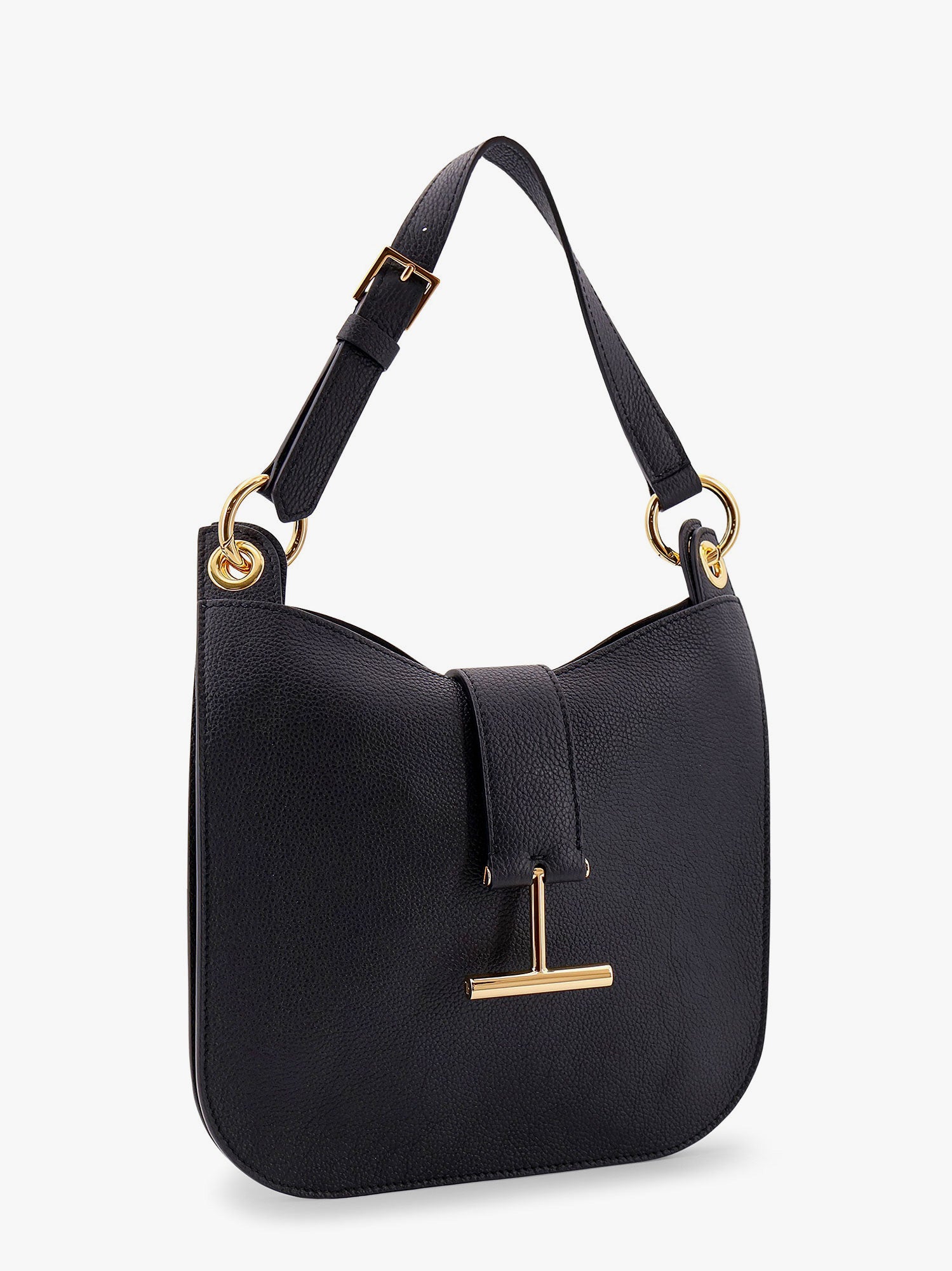 Tara Black Leather Shoulder Bag