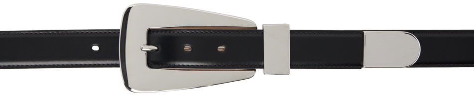 Lucca Silver-Tone Buckle Leather Belt