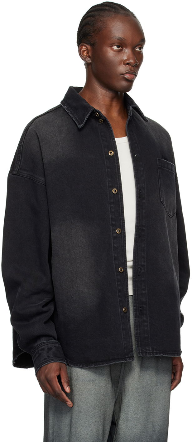 Košeľa We11done Distressed Denim Shirt Čierna | WD-DB2-24-354-U-BK, 1