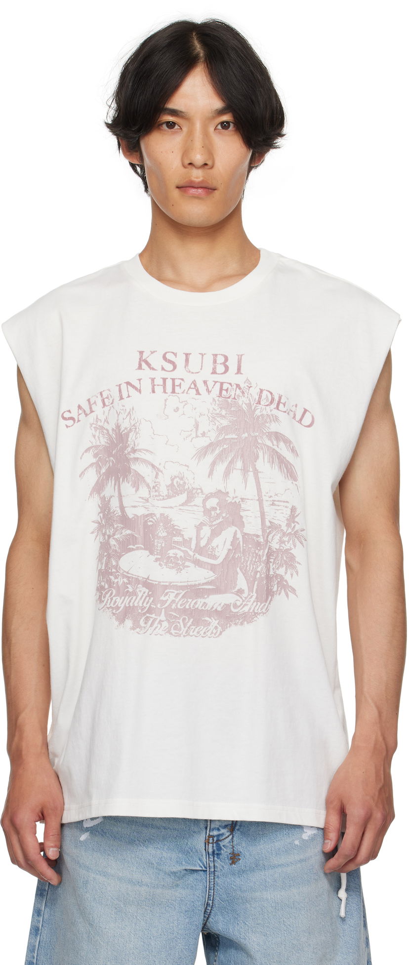 Tielko Ksubi Ksubi Paradiso Cut Off Tank Top Biela | MPF25TA002