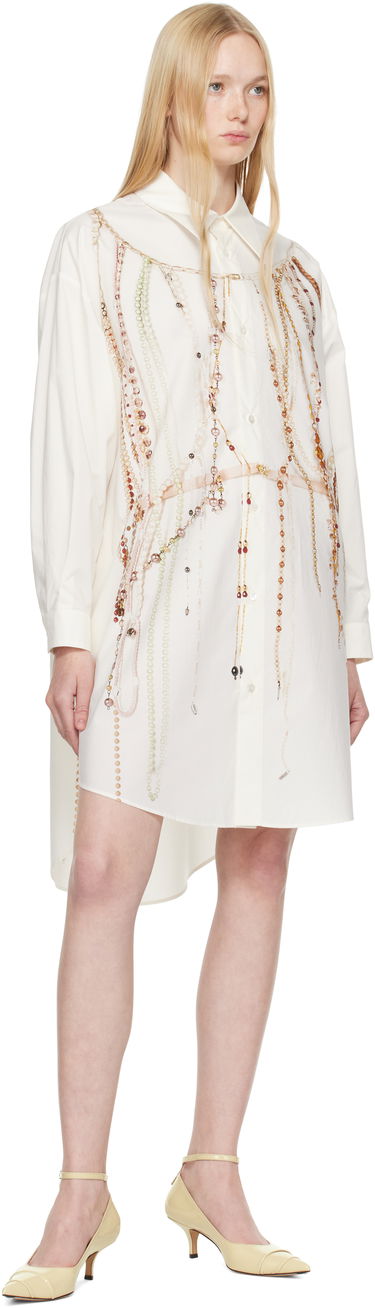 Šaty Maison Margiela MM6 Maison Margiela Pearl Print Shirt Dress Biela | S62CT0250 M35462, 3