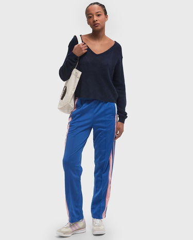 Sveter American Vintage American Vintage V-Neck Cropped Sweater Navy | DUM18AE25-NAVY-CHINE, 1
