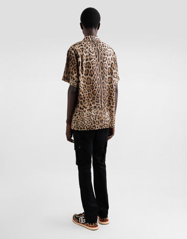 Košeľa Dolce & Gabbana Dolce & Gabbana Leopard Print Linen Shirt Hnedá | G5LG9TFS4D3HY13M, 2
