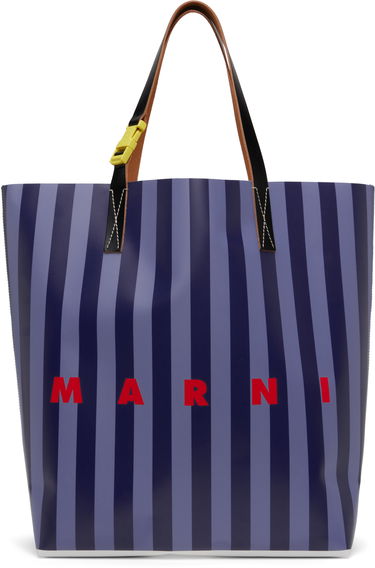 Tote bag Marni Marni Tribeca Striped Shopping Tote Modrá | SHMQ0037Q0P8210ZO886, 0
