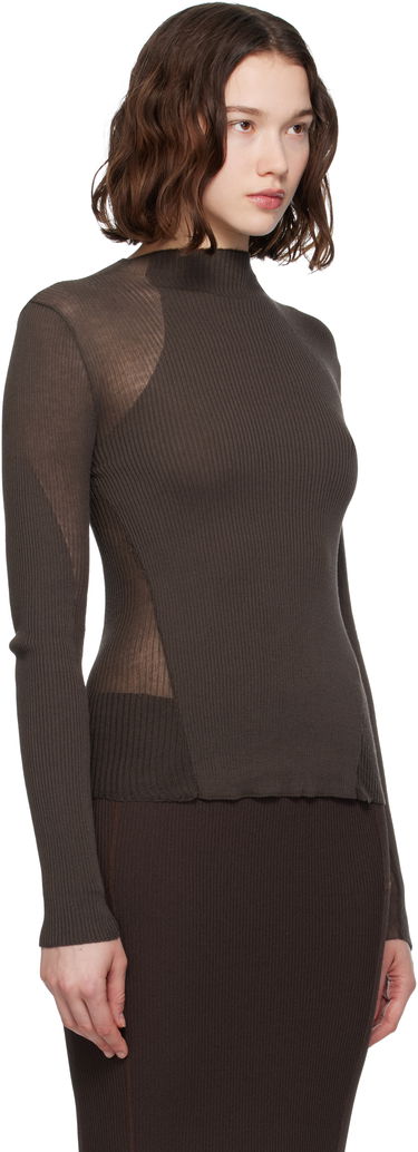 Sveter ROA Sheer Knit Sport Top Hnedá | RBWW042YA18, 1