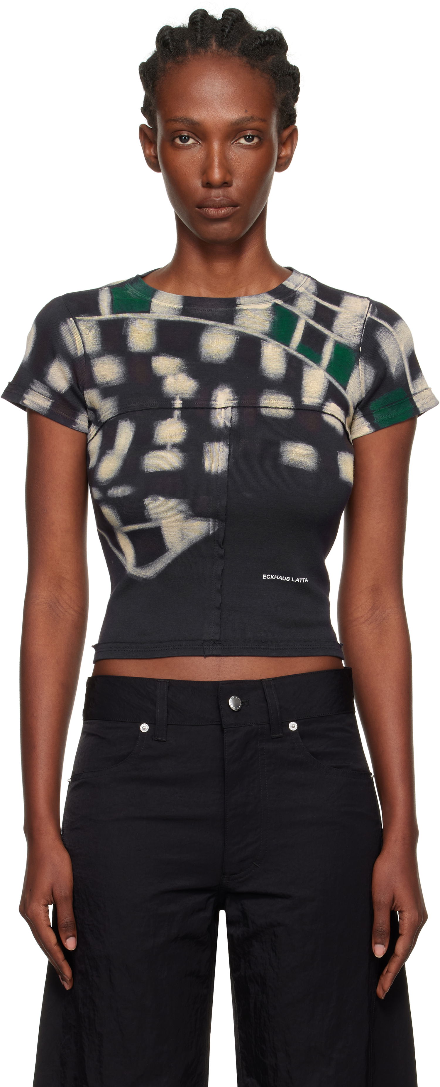 Tričko Eckhaus Latta Eckhaus Latta Lapped Baby T-Shirt Čierna | 303-EL-PF25-P -, 0