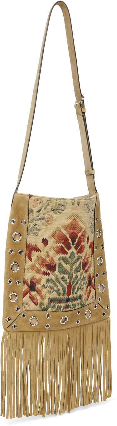 Taška cez rameno Valentino Garavani Nellcôte Jacquard Floral Shoulder Bag with Fringe and Studs Metalická | 7W2B0R33JXK, 2