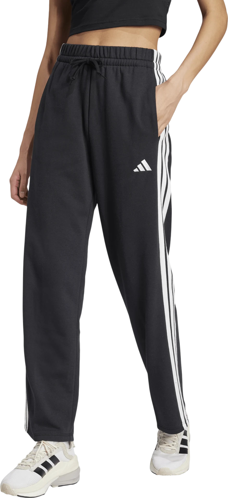 Tepláky adidas Performance Essentials 3-Stripes Open Hem French Terry Pants Čierna | JW7182, 1