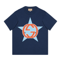 Interlocking G Star Print Cotton T-Shirt