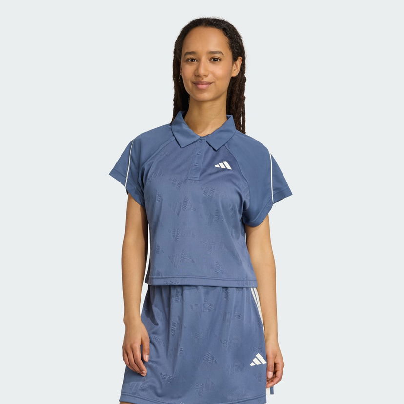 Polo tričko adidas Performance Stadium 3-Stripes Tennis Inspired Jacquard Polo Tee Modrá | JY3422