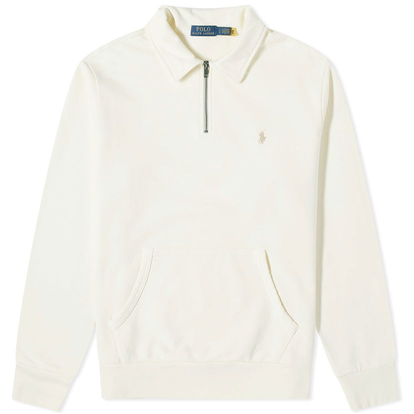 Sveter Polo by Ralph Lauren Polo Ralph Lauren Men's Loopback Half Zip Sweat Clubhouse Cream Biela | 710934601001