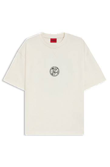 Tričko BOSS T-Shirt with Boxing Artwork Biela | 50542366