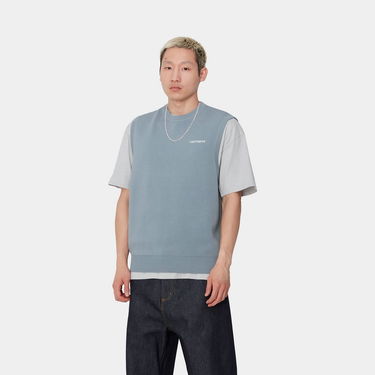 Sveter Carhartt WIP Script Vest Sweater Modrá | I033696_9, 0