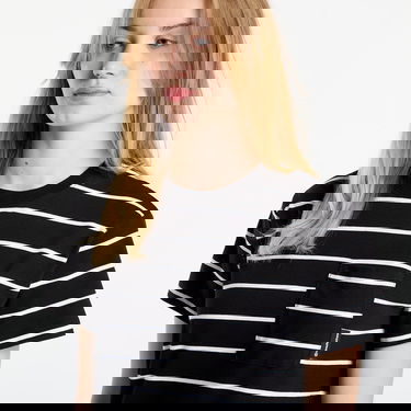 Tričko Horsefeathers T-Shirt Pyper Top Striped Čierna | SW957C, 1