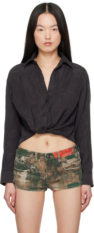 Košeľa R13 R13 Twisted Front Shirt Čierna | R13WR382-R510A, 0