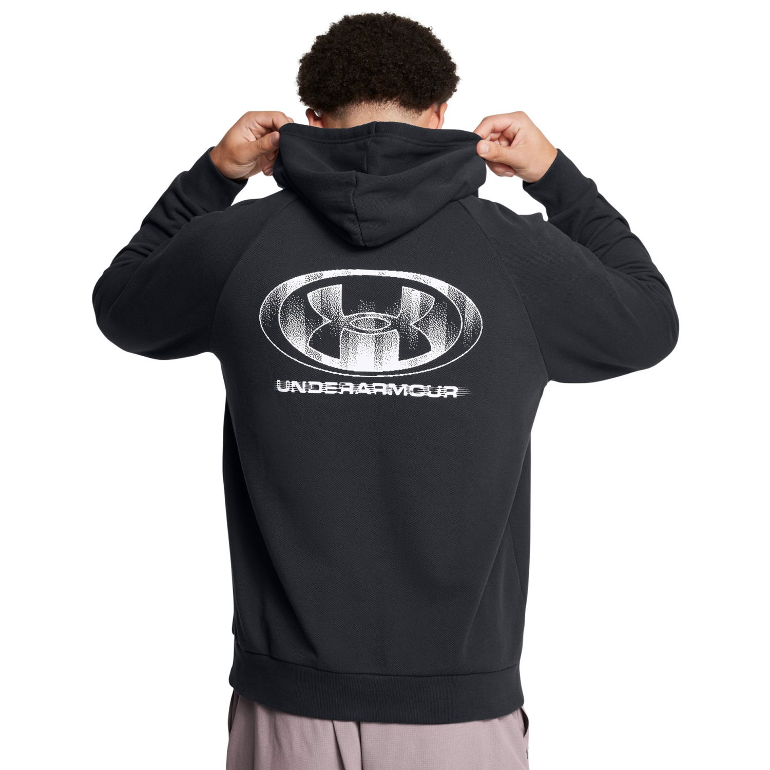 Mikina Under Armour Rival Fleece Textured Glitch Hoodie Čierna | 1389428-001, 1