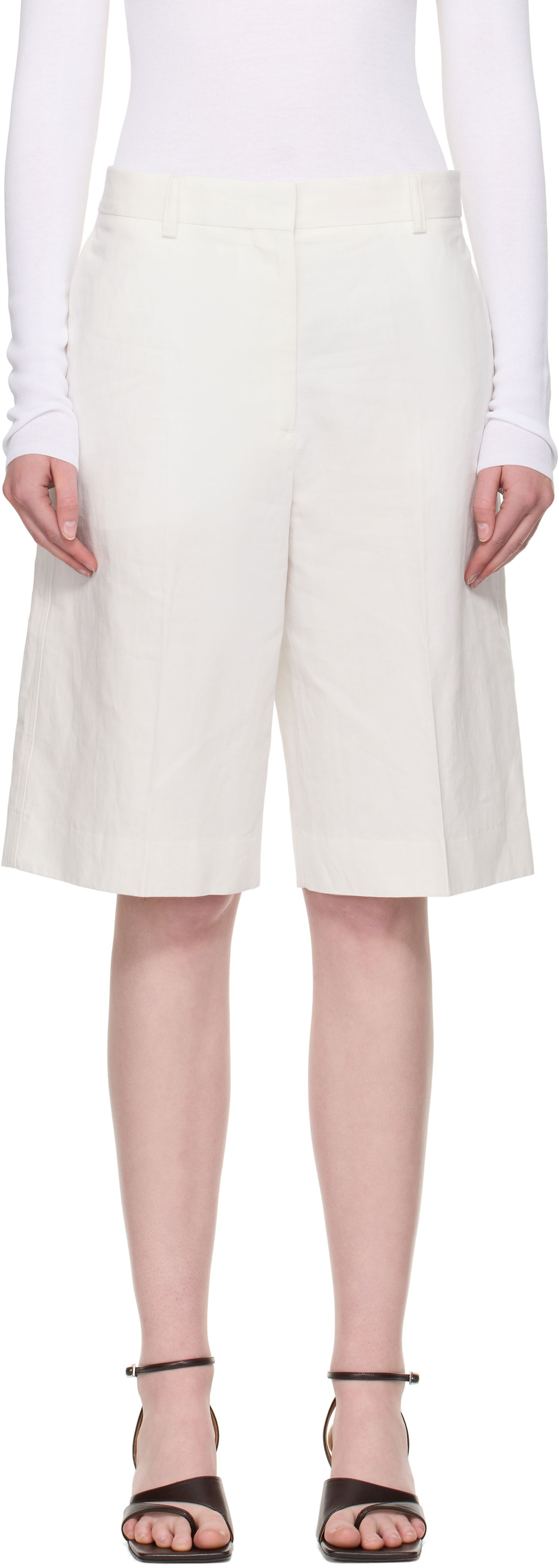 Šortky TOTEME TOTEME Tailored Shorts Biela | 253-WRB0285-FB0425, 0