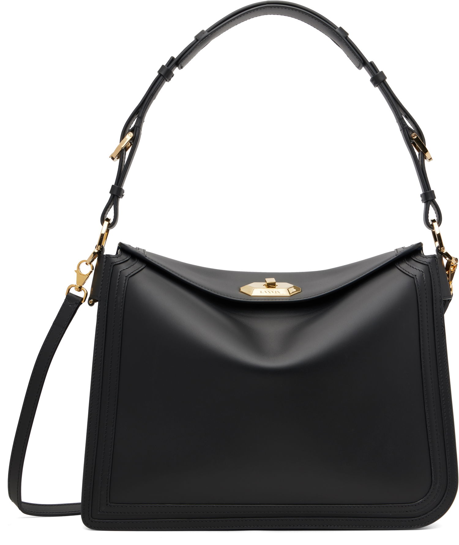 Taška cez rameno LANVIN Compagnon Asymmetrical Bag Čierna | LW-BGLRMM-SMLE-H25, 0