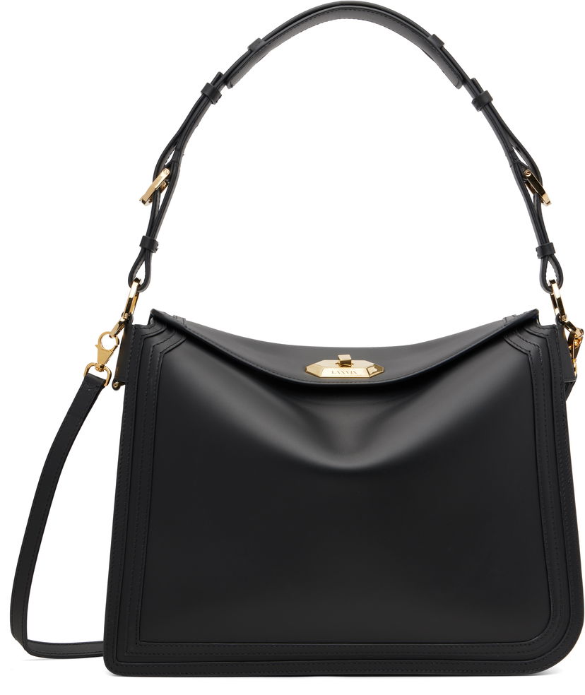 Taška cez rameno LANVIN Compagnon Asymmetrical Bag Čierna | LW-BGLRMM-SMLE-H25