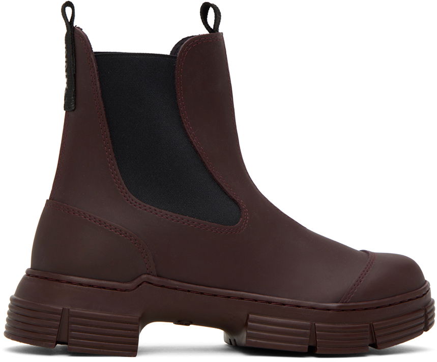 Tenisky a topánky GANNI GANNI City Chelsea Boots Vínová | S2073, 0