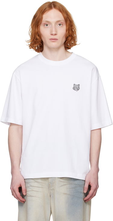 Tričko MAISON KITSUNÉ Maison Kitsuné Fox Head Patch Oversize T-Shirt Biela | OM00128KJ0119, 0