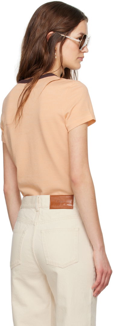 Tričko CHLOÉ Chloé Crewneck Logo Graphic T-Shirt Béžová | CH25UJH11189, 2