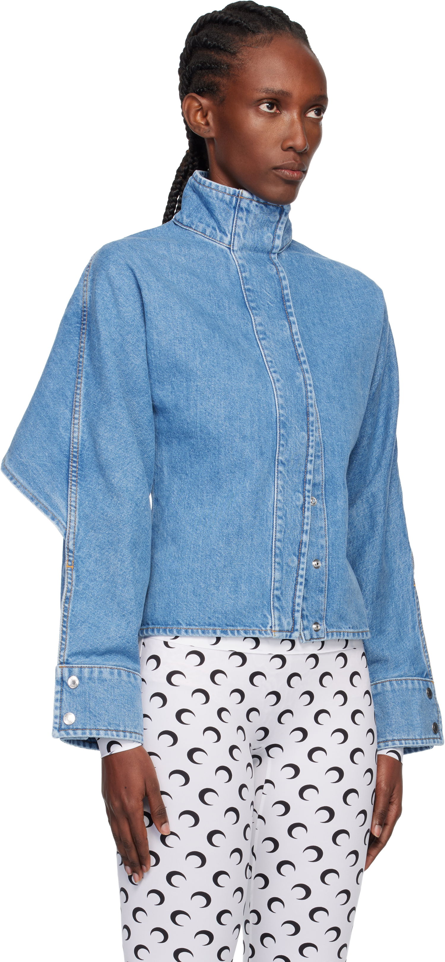 Bunda Marine Serre Moon Laser Wash Long Sleeve Denim Jacket Modrá | WSI033ACDEN0002, 1