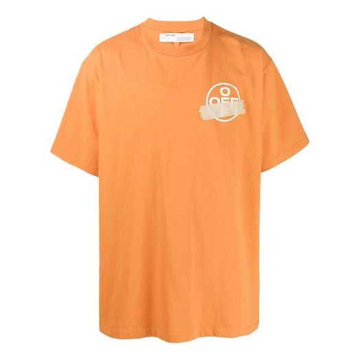 Tričko Off-White Bronzing Arrow Rubber Strap Patch T-Shirt Oranžová | OMAA038R201850021948