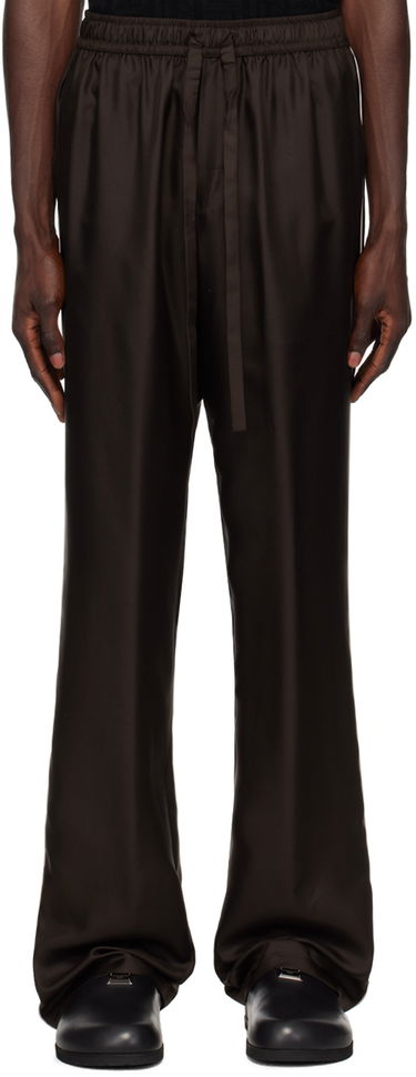 Nohavice Dolce & Gabbana Silk Lounge Pants Hnedá | GVRMAZFU1S4, 0