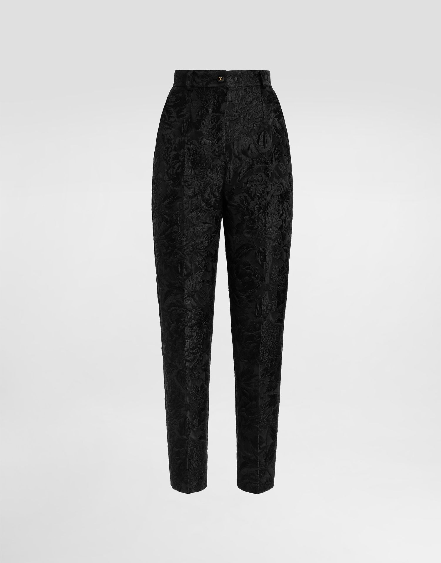 Nohavice Dolce & Gabbana Dolce & Gabbana Peony-Motif Brocade Trousers Čierna | FTAM2THJMQON0000, 0
