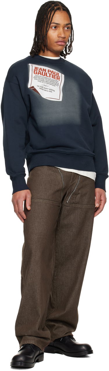 Mikina Jean Paul Gaultier Jean Paul Gaultier 'The Gaultier Label' Sweatshirt Navy | 25/04-U-TO371-J003-590130, 3