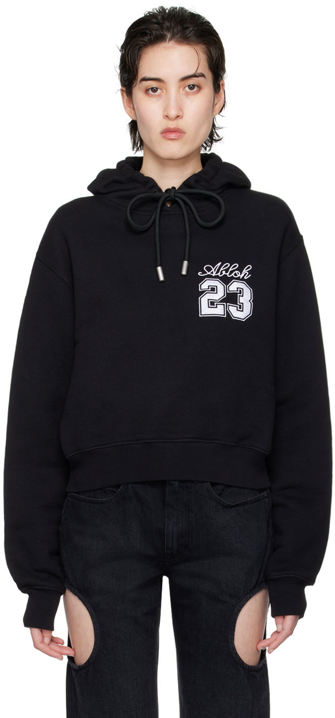 Black Embroidered Hoodie