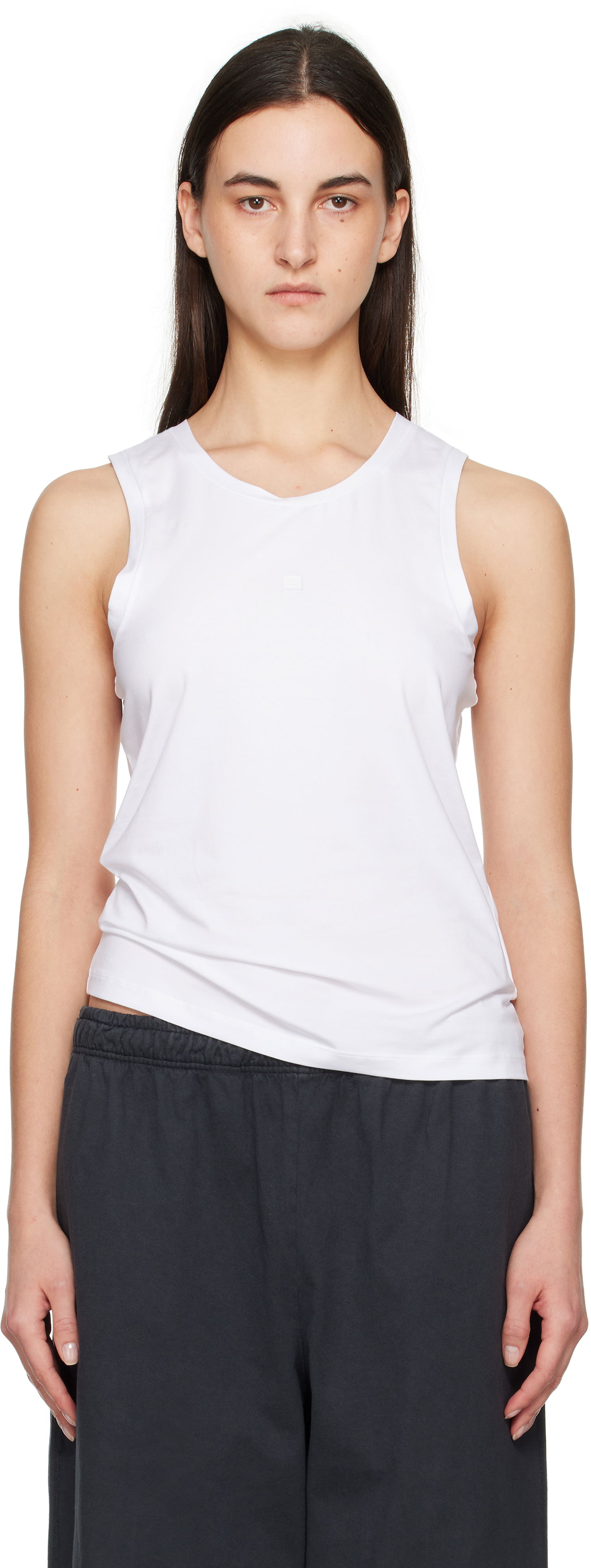 Tielko Acne Studios Acne Studios Jersey Tank Top Biela | CL0314-, 0