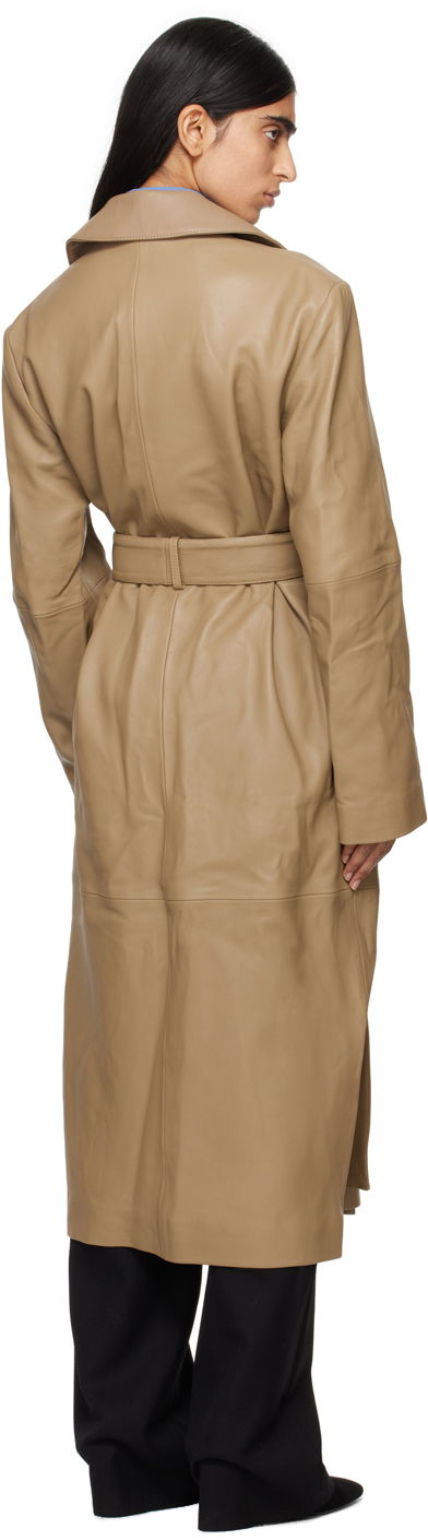 TOTEME Long Belted Leather Coat