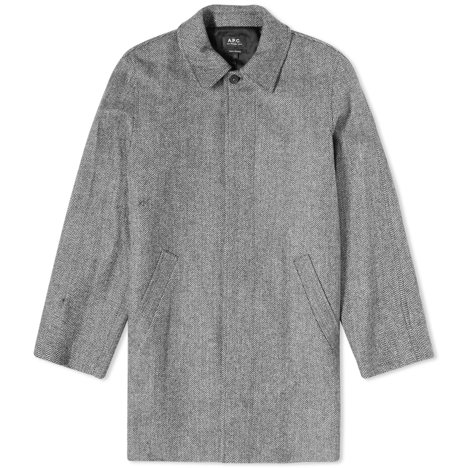 Kabáty A.P.C. Pete Herringbone Wool Coat Šedá | WVBCB-H01348-LAA, 0