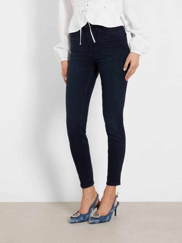 Nohavice a džínsy GUESS High Rise Skinny Denim Pant Čierna | W4GA46D3S00, 0