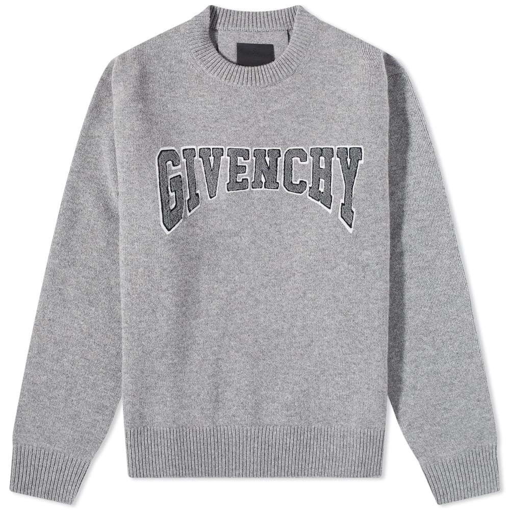 Embroidered College Logo Crew Knit Grey/Black