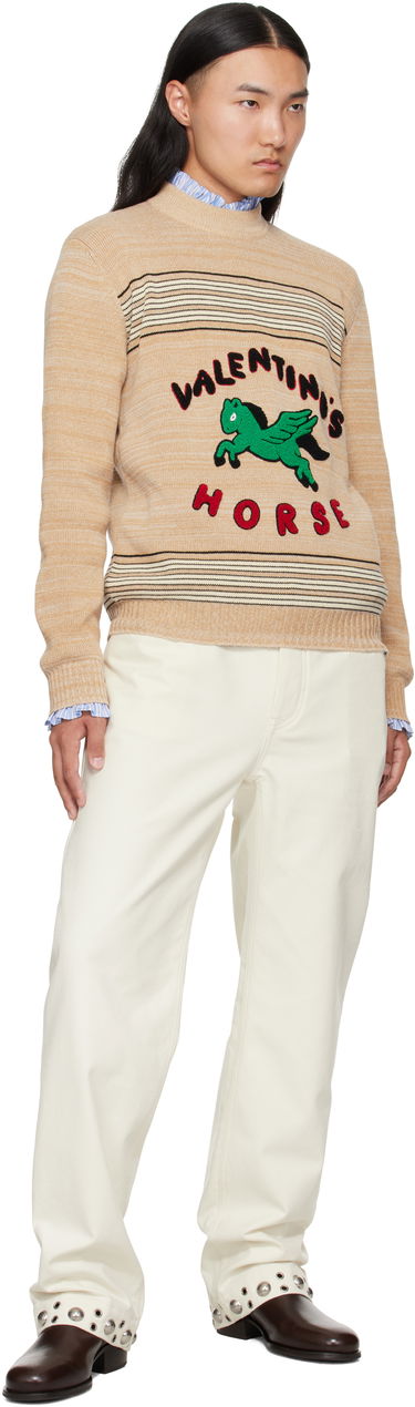 Sveter Valentino Valentino 'Valentino's Horse' Knit Sweater Béžová | 7V3KC34EB27, 3