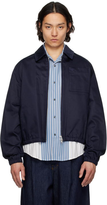 Bomber bunda AMI AMI Paris Cotton Ami de Coeur Zipped Jacket Navy | HJK059.CO0103, 0