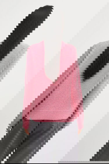 Sveter MAISON KITSUNÉ Maison Kitsuné Baby Fox Lambswool Boxy Cardigan Ružová | PW00501KT1006, 2