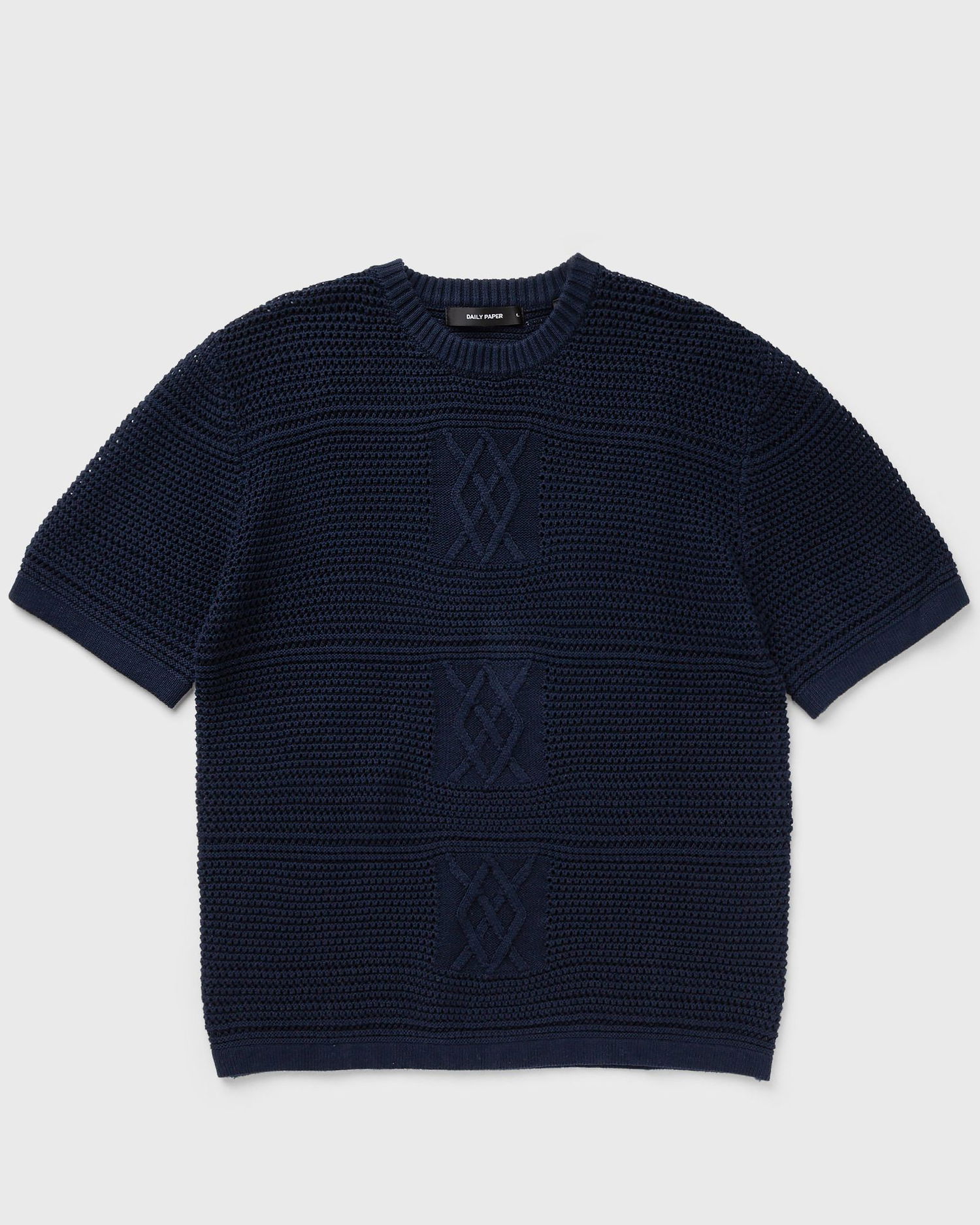Tričko DAILY PAPER Crochet Knitted T-Shirt Navy | 2511133, 0