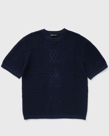 Tričko DAILY PAPER Crochet Knitted T-Shirt Navy | 2511133, 0