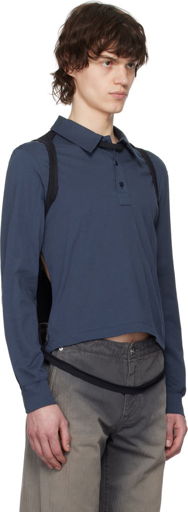 Polo tričko Eckhaus Latta Eckhaus Latta Navy Cropped Polo Modrá | 1202-EL-PS25-B - BLACKBERRY, 1