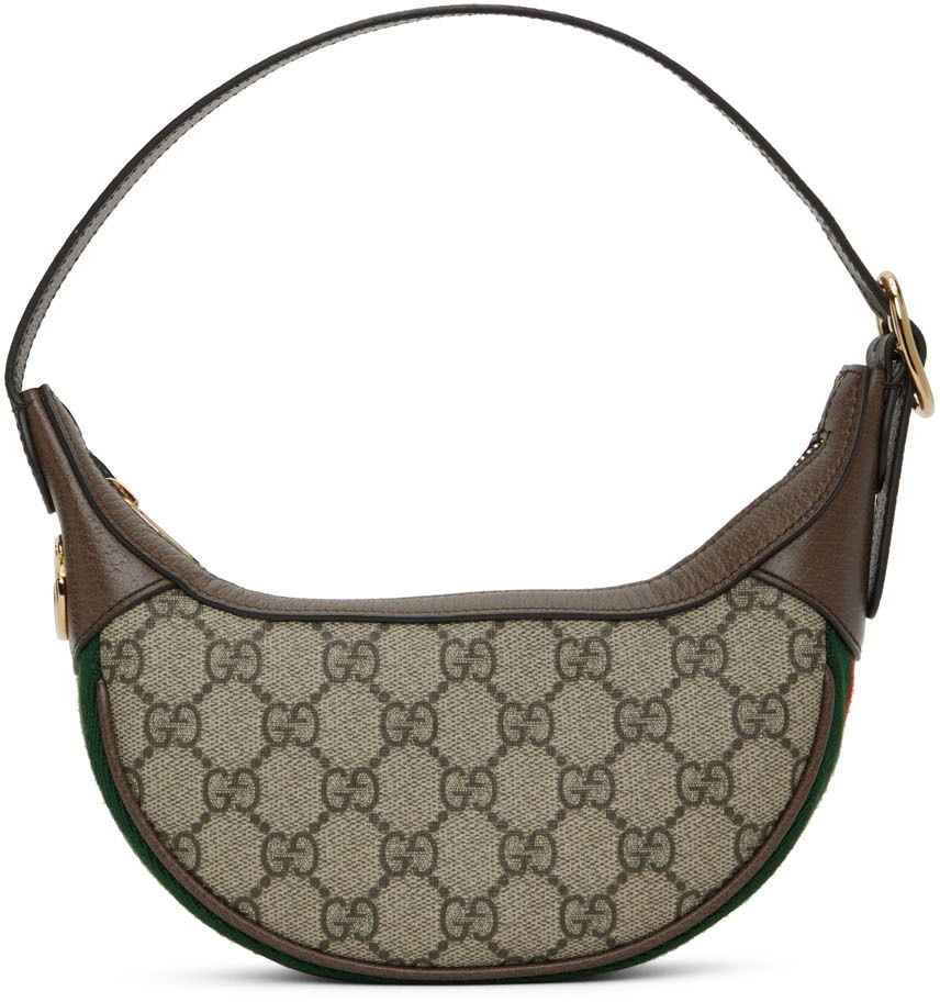 Taška cez rameno Gucci Brown Mini GG Ophidia Šedá | 658551 96IWG, 0