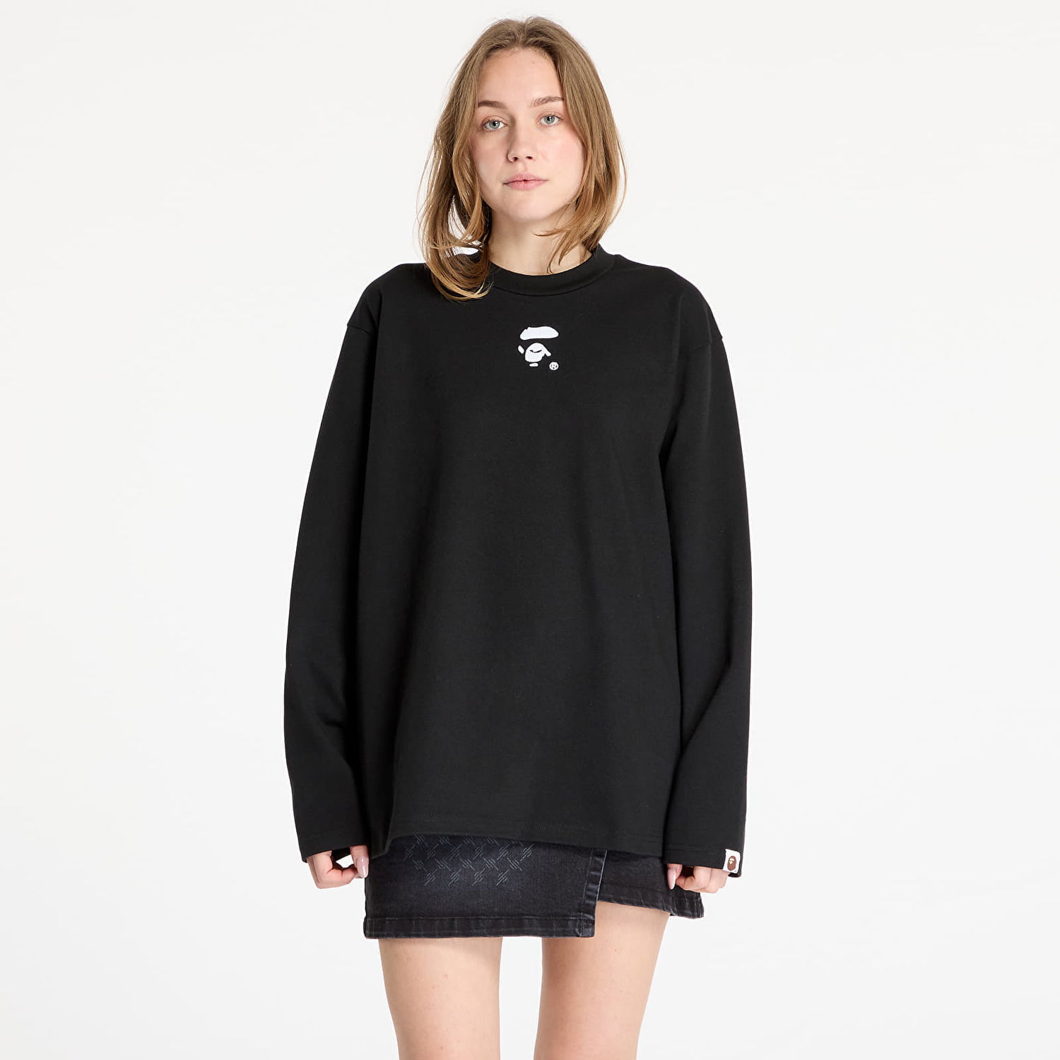 Sveter BAPE A BATHING APE Long Sleeve Tee XXXL Čierna | 001LTK301307MBLK, 1