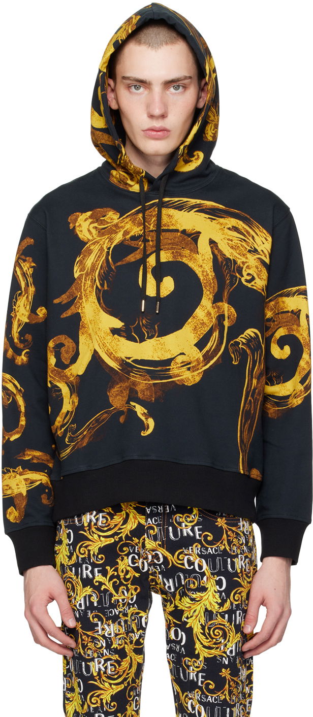 Mikina Versace Jeans Couture Black Watercolor Couture Hoodie Čierna | E76GAI3HW_EFS131, 0