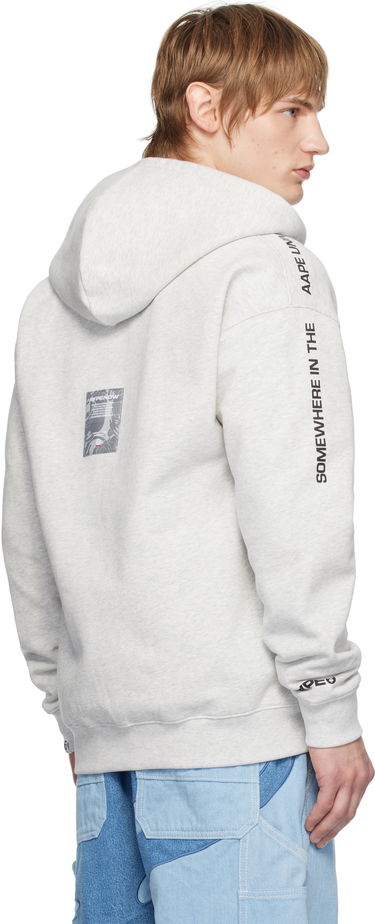 Mikina AAPE by A Bathing Ape AAPE by A Bathing Ape 'AAPE NOW' Zip-Up Hoodie Šedá | AAPSWMB327XANWH2, 2