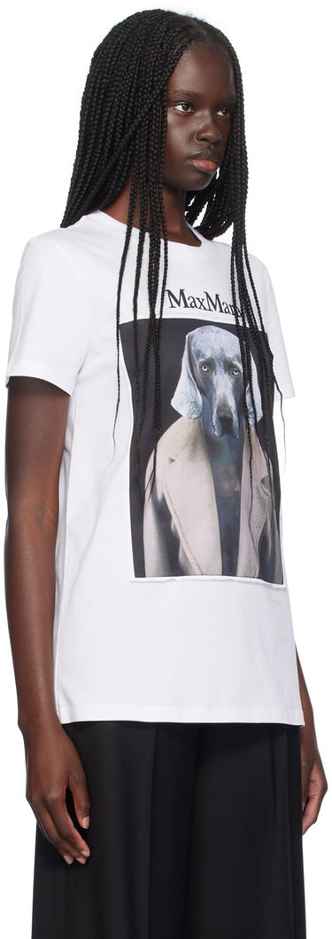 Tričko Max Mara Max Mara Dog-Print T-Shirt Biela | 2421946071600, 1
